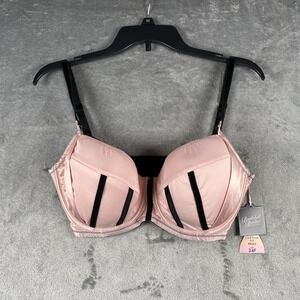 Bombshell Boudoir Balconette Bra Womens Sz‎ 34F Pink Retro Pinup Underwire NWT
